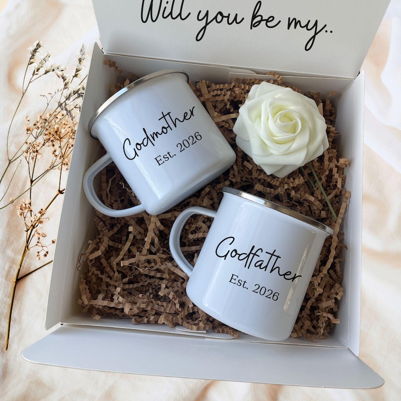 Will You Be My Godparents Gift Box, Madrina Padrino Proposal, Christening Godparent Gift, Spanish Baptism Proposal Mug Set Bild 2