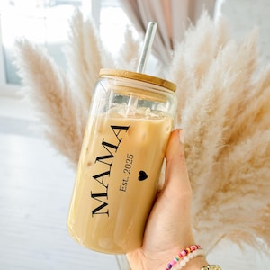 Custom Mama Glass Tumbler: Personalized New Mom Gift