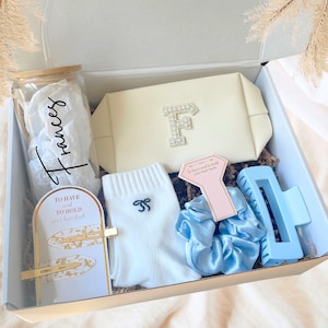 Personalized Birthday Gift Box for Her: Tumbler, Scrunchie & Makeup Bag