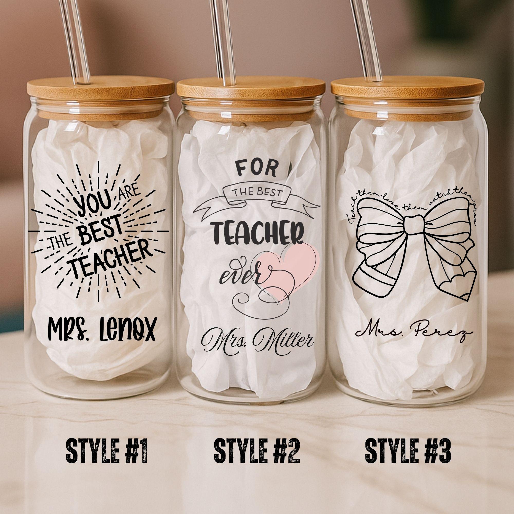Personalized Teacher Appreciation Gift, Custom Glass Tumbler, End of ...