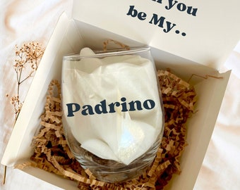 Godparent Proposal, Personalized Wine Glass Gift, Godfather Wine Glass