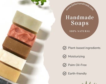 Natural soap bar, vegan, palm oil-free handmade soap