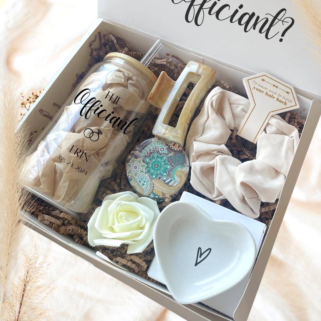 Personalized Officiant Gift, Will You Be Our Officiant Proposal Box, Custom Wedding Officiant Thank You Gift Box For Women