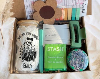 Personalized Gift For Book Lover Gift Set with Custom Glass Tumbler and Bookish accessories