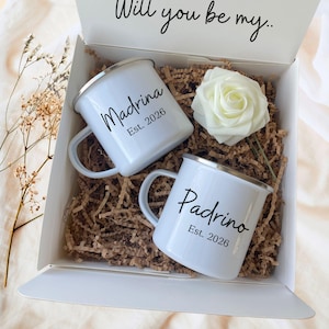 Will You Be My Godparents Gift Box, Madrina Padrino Proposal, Christening Godparent Gift, Spanish Baptism Proposal Mug Set Full Set (as shown)