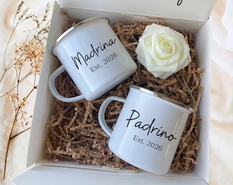 Personalized Godparent Proposal with Camp Mug Set, Madrina and Padrino Baptism Gift