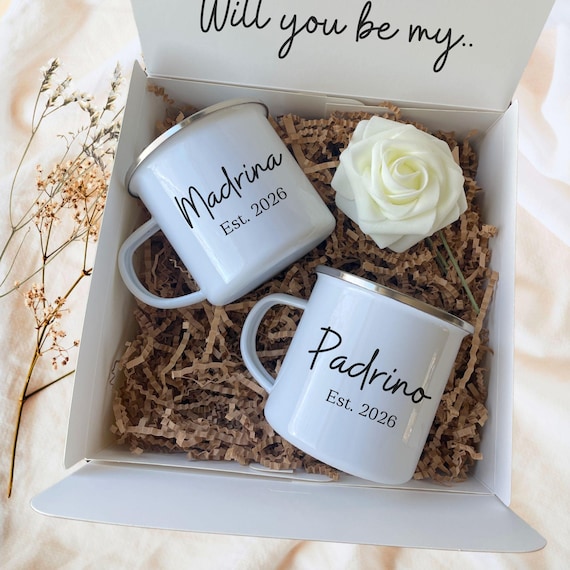 Personalized Godparent Proposal with Travel Mug Set, Godparent Gift from Godchild
