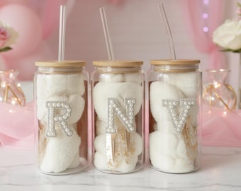 Personalized Bachelorette Party Favors, Custom Glass Tumbler Spa Gift Set for Bridesmaid Proposal