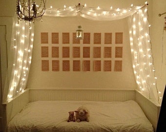 Bed Canopy Bed Curtains with Lights| All Bed Sizes