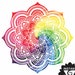 Swirled Rainbow Mandala Artwork," Rainbow Mandala Drawing","Mandala clip art",Mandala Cricut File,Laser Cutting and Engraving file - Print