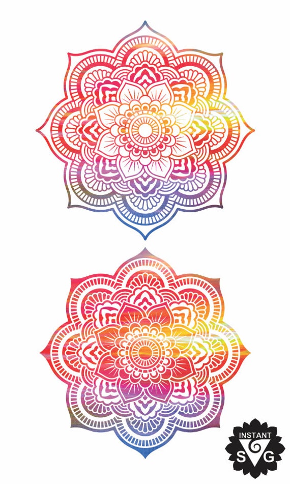 Download Mandala Design Mandala Sunset SVG Iron on Transfer file | Etsy