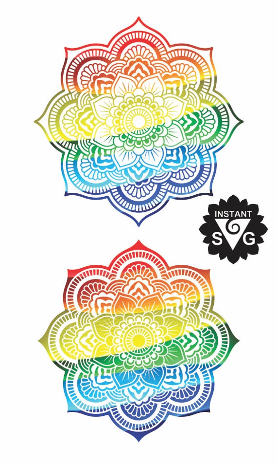 Download Rainbow Mandala Design Rainbow Mandala SVG Mandala clipart