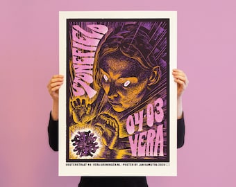Stonefield screen print show poster // live at Vera Groningen 2020 // limited edition 4 color screen print