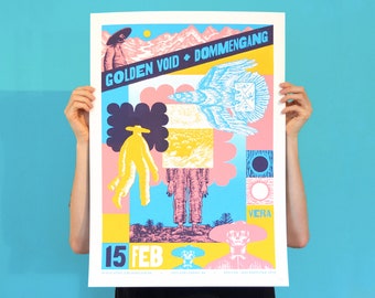 Golden Void + Dommengang // live at Vera Groningen 2018 // limited edition 4 color screen print