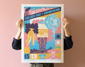 GOLDEN VOID & DOMMENGANG show poster | Vera Groningen 2018 | Limited edition screen print