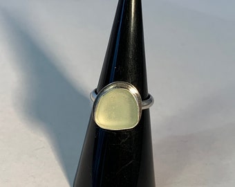 Genuine Sea Foam Sea Glass Ring Size 5