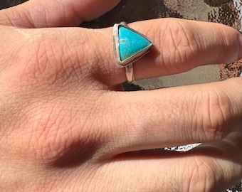 Turquoise Triangle Ring size 10 1/2