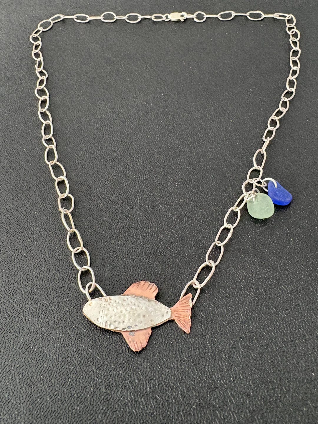 Sterling Silver Copper Fish Pendant - Etsy