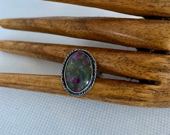 Ruby in Fuchsite Ring  size 7 1/2