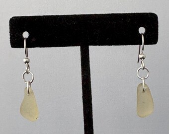 Genuine Yellow Sea Glass Earrings