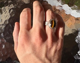 Tiger Eye Sterling Silver Ring size 10
