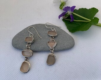 Genuine Pink Sea Glass Mismatch Earrings