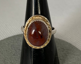 Flame Agate and Sterling Silver Ring size 7 1/2