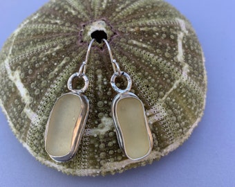 Genuine Yellow Sea Glass Earrings