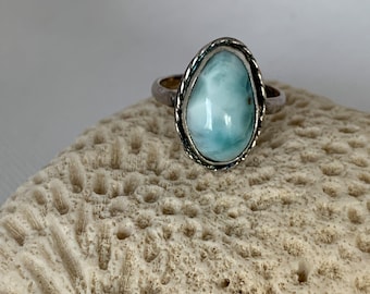 Larimar and Sterling Silver Ring size 7 3/4