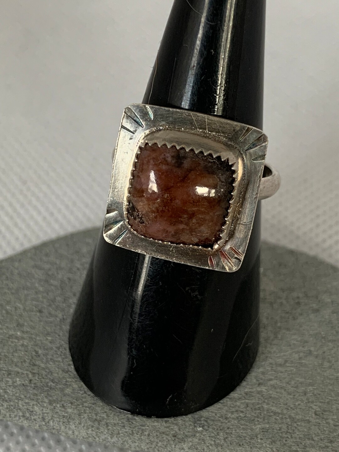 Rhodonite and Sterling Silver Ring Size 7 1/2 - Etsy