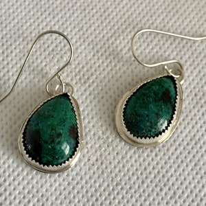 Chrysocolla and Sterling Silver Earrings