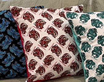 Harry Potter House Pillowcases: Set of 4 Decorative Covers (16x16)