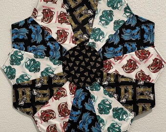 Harry Potter Wall Hanging or Table Topper Featuring all 4 Houses. Approx. 23" across