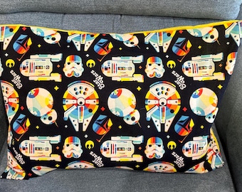 Star Wars Inspired Envelope-Style Pillowcases 14" x 20" or 13" x 18" Travel/Child Size, Case Only Various Patterns