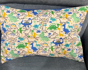 Dinosaur Envelope Style pillowcases, various patterns, 14" x 20" or 13" x 18" Travel or Child Size, (Case Only)