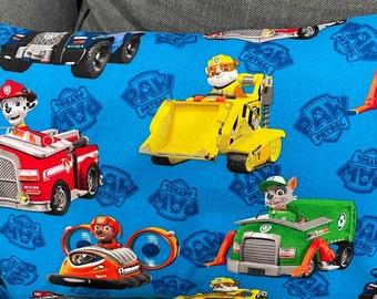 Paw Patrol Inspired Fits 14" x 20" or 13" x 18" Travel/Child Size Envelope-Style Pillowcases. Various Fabric Designs. Perfect for Preschool.
