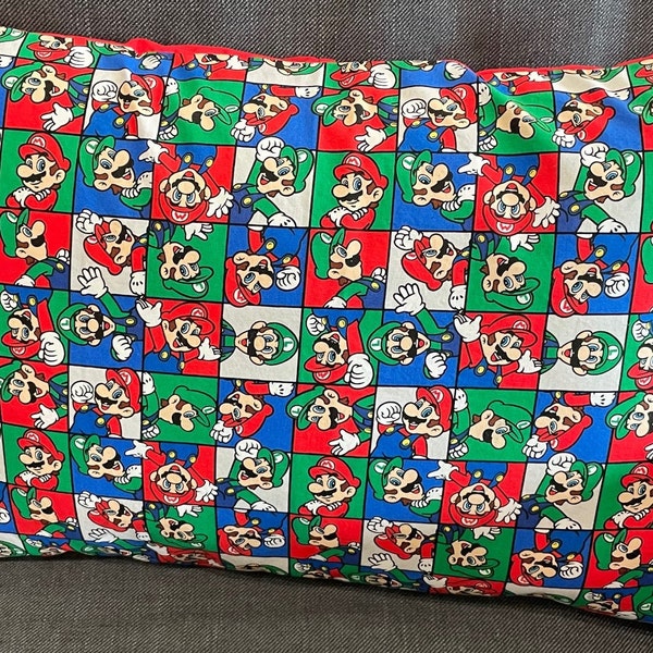 Video Game Inspired Envelope-Style Pillowcases, 14" x 20" Travel/Child size, (Case Only, Pillow Not Included), Mario, Animal Crossing