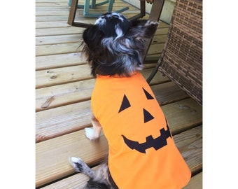 Dog Pet Clothes Evil Face Pumpkin Costume Halloween Dog Vest T-Shirts  Fine