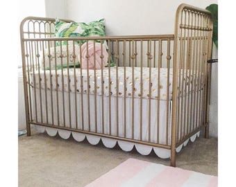 Custom Scallop Crib Skirt/scallop Crib Skirt/crib Skirt/girl Crib