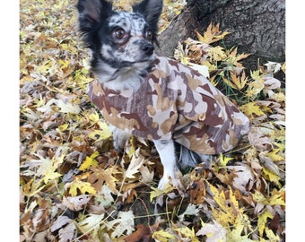 Doggie Fleece Lined Camo Coat/Pet Fleece Libed Camo Coat