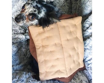 Pet S'more Costume for Dogs and Cats, Flannel Graham Cracker Treat Apparel