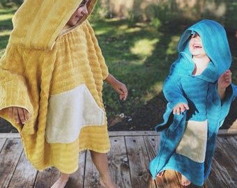 Terry Cloth Hooded Beach Towel: Child to Adult Size