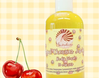 Cherries Jubilee Body Wash: Natural Moisturizing Cleanser, Sulfate-Free, 10 oz