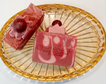 Black Cherry Cold Process Soap (Cherry Scented Handmade Artisan Soap)