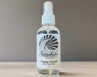 Creamy Coconut Hair & Body Mist Spray (Hair and Body Perfume) 4 ounces