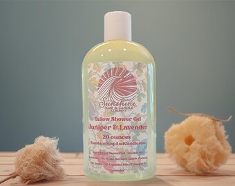 Tallow Shower Gel with Juniper & Lavender: All Natural Body Wash
