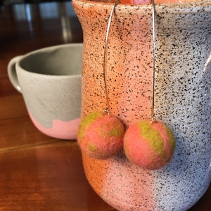 Melon& Moss Swirl Statement Earrings