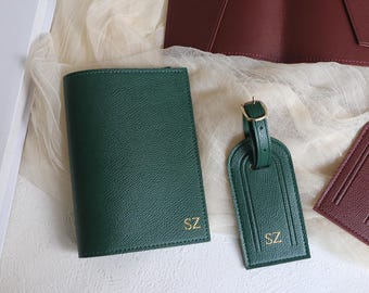 Etiqueta personalizada para maleta de cuero sintético con textura de guijarro, etiqueta de equipaje personalizada, recuerdo de boda o regalo de viaje para dama de honor.