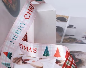 Cinta de satén personalizada con impresión frontal y posterior de 100 yardas, cinta con logotipo multicolor personalizado, cinta para embalaje de regalo de decoración para bodas