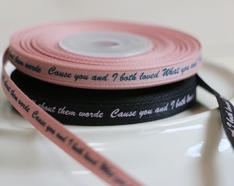 Cinta de algodón y poliéster personalizada de 100 yardas, cintas con logotipo personalizado para decoración, caja de regalo, cinta de embalaje de recuerdo de boda